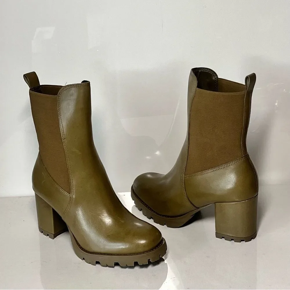 Schutz Billie Leather Heeled Lug Ankle Boots